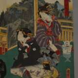 Dreiteiliger Farbholzschnitt Utagawa Kunisada (Toyokuni III.) - photo 4