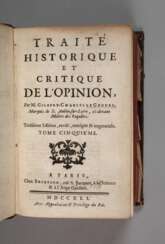 Traité Historique et Critique de l`Opinion 1741