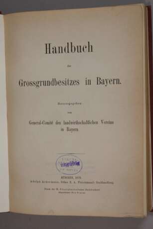 Handbuch des Großgrundbesitzes in Bayern 1879 - Foto 2