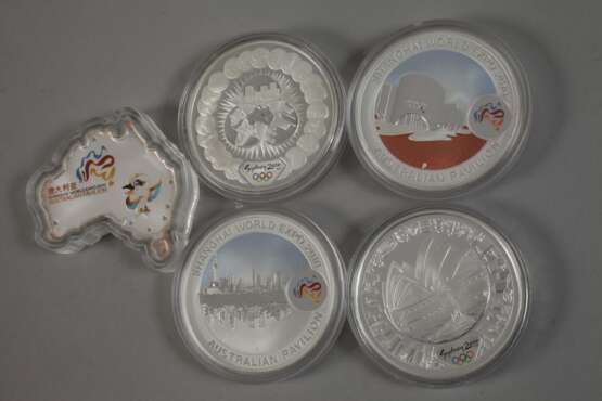 Zehn Silbermünzen Australien Olympiade und Expo - photo 3