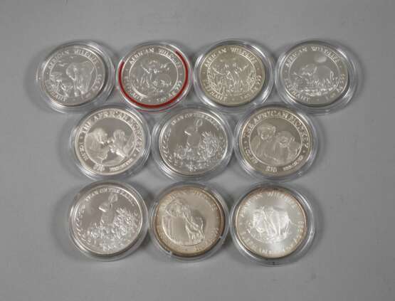 Zehn Silbermünzen Afrika - photo 1
