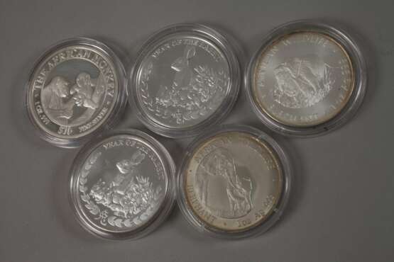 Zehn Silbermünzen Afrika - photo 2