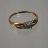Ring und Creolen mit Smaragd - photo 3