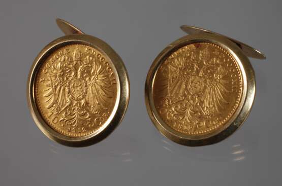 Paar Manschettenknöpfe mit Münzen - Foto 1