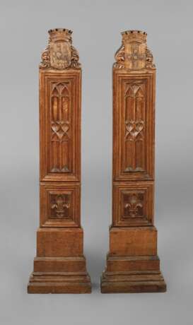 Paar geschnitzte Säulen - Foto 1