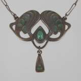 Jugendstilcollier mit Chrysopras und Emaille - photo 1