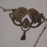 Jugendstilcollier mit Chrysopras und Emaille - photo 3