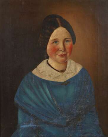 Dame im blauen Kleid, Biedermeier - photo 1