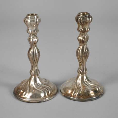 Silber Paar Kerzenleuchter in Barockform - фото 1