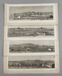 Vier Blatt Panorama der Stadt Wien