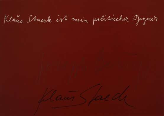 Joseph Beuys, "Klaus Staeck ist mein..." - фото 1