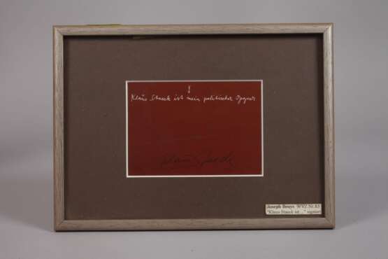 Joseph Beuys, "Klaus Staeck ist mein..." - Foto 4