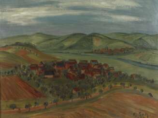 Elisabet Schettler, Dorf in Sommerlandschaft