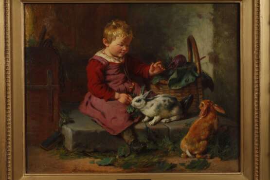 Kind mit Kaninchen - photo 3