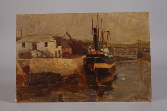 Rudolf Hellwag, "Hafen in Cornwall" - Foto 2