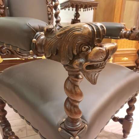 Старинное кресло «резные кресла», Дуб, Резьба по дереву, Западная Европа, 19 век г. - фото 6