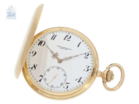 Taschenuhr: sehr gut erhaltene Goldsavonnette mit dazugehöriger Goldchatelaine, Ankerchronometer Paul Ditisheim La Chaux-de-Fonds, ca.1918 - Foto 2