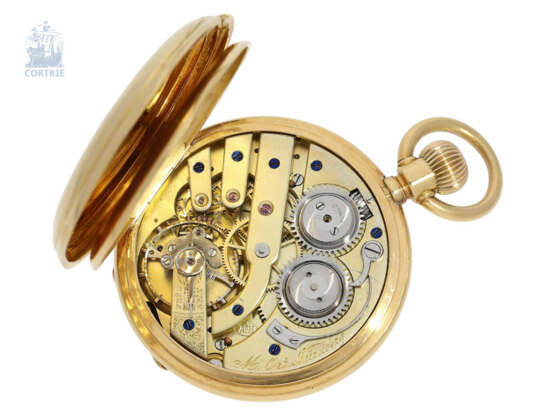 Taschenuhr: interessantes deutsches Ankerchronometer mit spezieller Spirale, Spezial-Anker und Chronometerunruh, signiert M.Ort Nürnberg, ca. 1880 - Foto 6