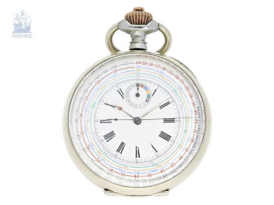 Taschenuhr: äußerst seltener, doppelseitiger Omega Tachymeter-Chronograph "Chronotachymètres", Omega Patent von 1906 No. 8760 - фото 2