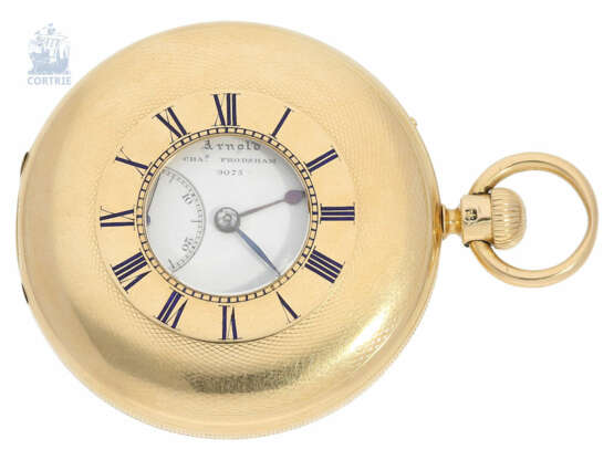 Taschenuhr: feine englische Halbsavonnette mit Nicole Nilsen-Patent-Aufzug, bedeutender Uhrmacher, Chronometermacher Arnold & Frodsham London No.9075, Hallmarks 1857 - фото 1