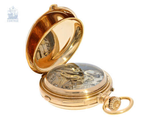 Taschenuhr: prächtig dekorierte, goldene Taschenuhr mit Repetition und Chronograph, Montandon Geneve No. 17895, ca. 1890 - Foto 6