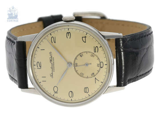 Armbanduhr: edle, ganz frühe IWC Herrenuhr Edelstahl, ca. 1941 - photo 1