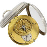 Taschenuhr. technisch hochinteressante und sehr seltene Taschenuhr mit Doppelrad-Dupexhemmung, springender Zentralsekunde und Datum, ca.1780 - Foto 3