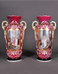 Vases pair of XIX century porcelain