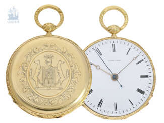 Taschenuhr: hochfeine französische Lepine mit "Seconde Morte", vermutlich ehemals französischer Adelsbesitz, ca. 1830