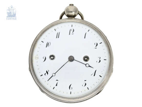 Taschenuhr: große und schwere Clockwatch mit Repetition und Selbstschlag, Frankreich ca.1810 - photo 1