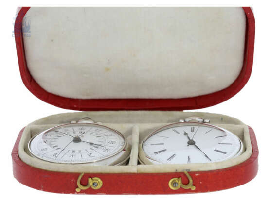 Taschenuhr: Ensemble zweier sehr seltener Uhren für den chinesischen Markt, Juvet & Bovet mit Originalbox und Originalschlüssel, ca.1870 - photo 3