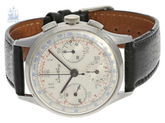 Armbanduhr: sehr schöner Breitling Stahl-Chronograph Ref.787, ca. 1950 - фото 1