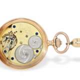 Taschenuhr: schwere, rotgoldene A. Lange & Söhne Goldsavonnette mit Chatelaine, Glashütte ca.1903 - Foto 6