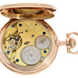 Taschenuhr: schwere, rotgoldene Louis XV Savonnette, Uhrenfabrik Union Glashütte, No.56737 - Foto 4