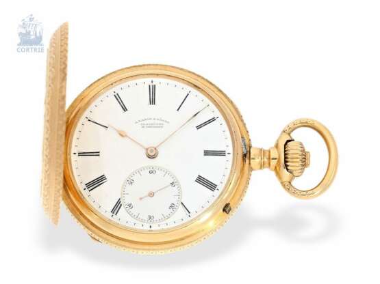 Taschenuhr: extrem rare A. Lange & Söhne Glashütte Goldsavonnette mit Professor-Graff-Renaissance-Gehäuse, No.19136, ca.1883, Stammbuchauszug - photo 6