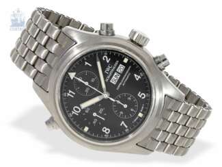 Armbanduhr: gesuchte Fliegeruhr von IWC, "Doppelchronograph Rattrappante Automatic" Ref. IW3713 in Edelstahl, ca.2005