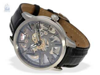 Armbanduhr: moderne, übergroße Herrenuhr, Maurice Lacroix "Masterpiece Squelette" Ref.MP7138, neuwertig mit Box und Papieren, UVP 8.900€