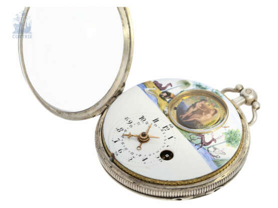 Taschenuhr: besonders großer, ungewöhnlicher "Adam & Eva Sekunden-Automat" mit zusätzlichem Datum, Charles Le Roy a Paris No.370, ca.1790 - Foto 4