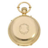 Taschenuhr: seltenes Schweizer Ankerchronometer mit verstecktem rückseitigen Kalender, 18K Gold, ca. 1880 - фото 2