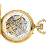 Taschenuhr: seltenes Schweizer Ankerchronometer mit verstecktem rückseitigen Kalender, 18K Gold, ca. 1880 - фото 4