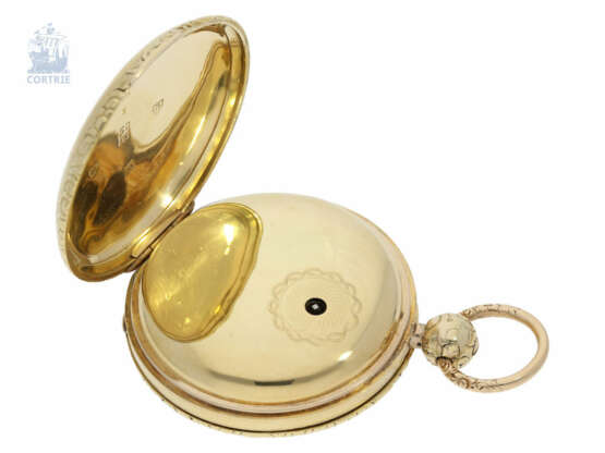 Taschenuhr: besonders schwere englische Goldsavonnette mit Rechenankerhemmung und seltener 15-Sekunden-Anzeige, Morris Tobias & Co, London No.882, Hallmarks 1806 - фото 4