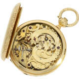 Taschenuhr: einzigartiges und extrem seltenes Liverpooler Taschenchronometer mit skelettiertem Werk und Chronometerhemmung, John Penlington Liverpool No 4966, um 1815 - photo 2