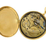 Taschenuhr: extrem seltene kleine Kutschenuhr/Karossenuhr mit Chronometerhemmung, Selbstschlag und Repetition, vermutlich Schweiz um 1800 - photo 3
