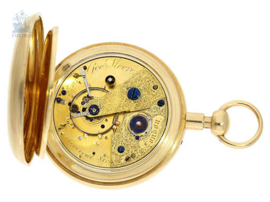 Taschenuhr: rares, hochfeines englisches Taschenchronometer mit 1/8-Repetition, George Moore, London, No.505, Hallmarks London 1840 - фото 2