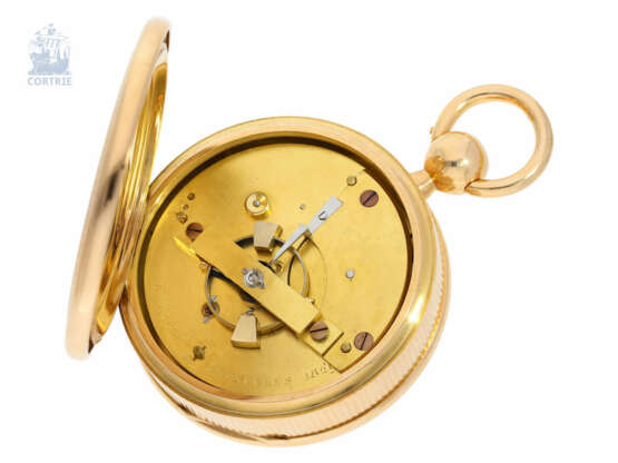 Taschenuhr: extrem seltenes belgisches Beobachtungschronometer in schwerem 18K Goldgehäuse, Sacre Bruxelles, 1829 - Foto 5