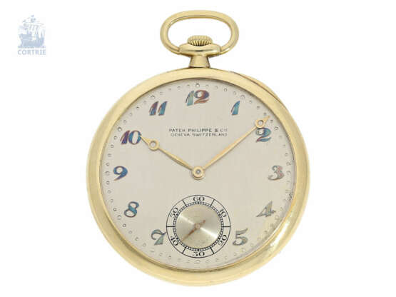 Taschenuhr: elegante Art déco Frackuhr von Patek Philippe mit Breguet-Ziffern und Werk in Spitzenqualität, ca. 1927/1928 - Foto 1