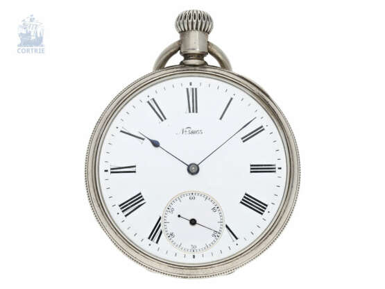 Taschenuhr: ungewöhnliches, ganz frühes Patek Philippe Ankerchronometer mit seltener 2/3-Platine, Genf 1877, mit Stammbuchauszug - Foto 1