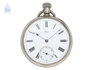 Taschenuhr: ungewöhnliches, ganz frühes Patek Philippe Ankerchronometer mit seltener 2/3-Platine, Genf 1877, mit Stammbuchauszug
