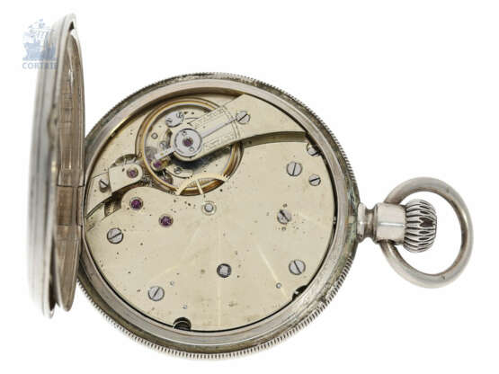 Taschenuhr: ungewöhnliches, ganz frühes Patek Philippe Ankerchronometer mit seltener 2/3-Platine, Genf 1877, mit Stammbuchauszug - фото 3