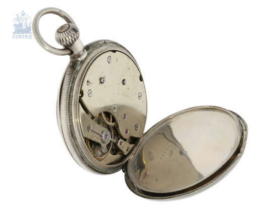 Taschenuhr: ungewöhnliches, ganz frühes Patek Philippe Ankerchronometer mit seltener 2/3-Platine, Genf 1877, mit Stammbuchauszug - photo 4